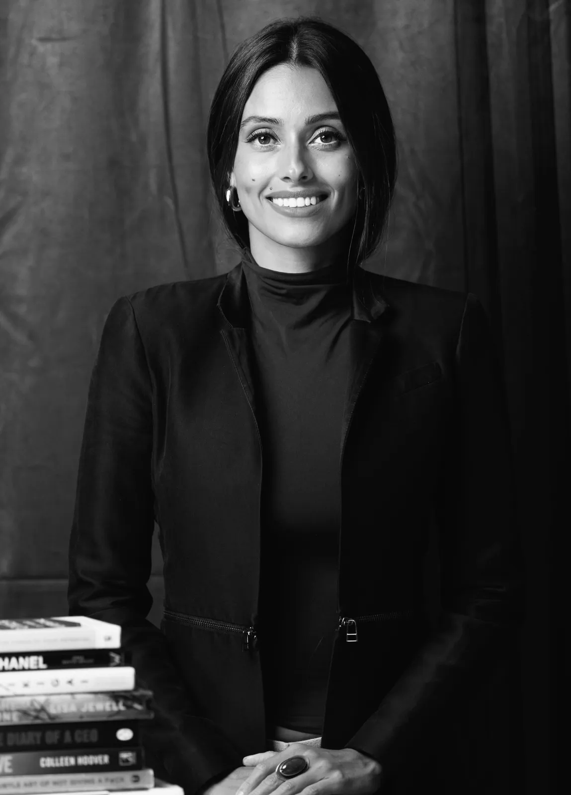 Ivy Forero, black-and-white portrait